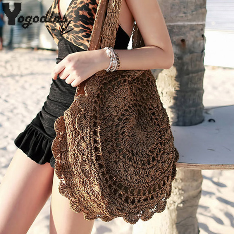 Luxury Beach Bags Ysl - Kadınlar için Bohemian saman torbaları daire
