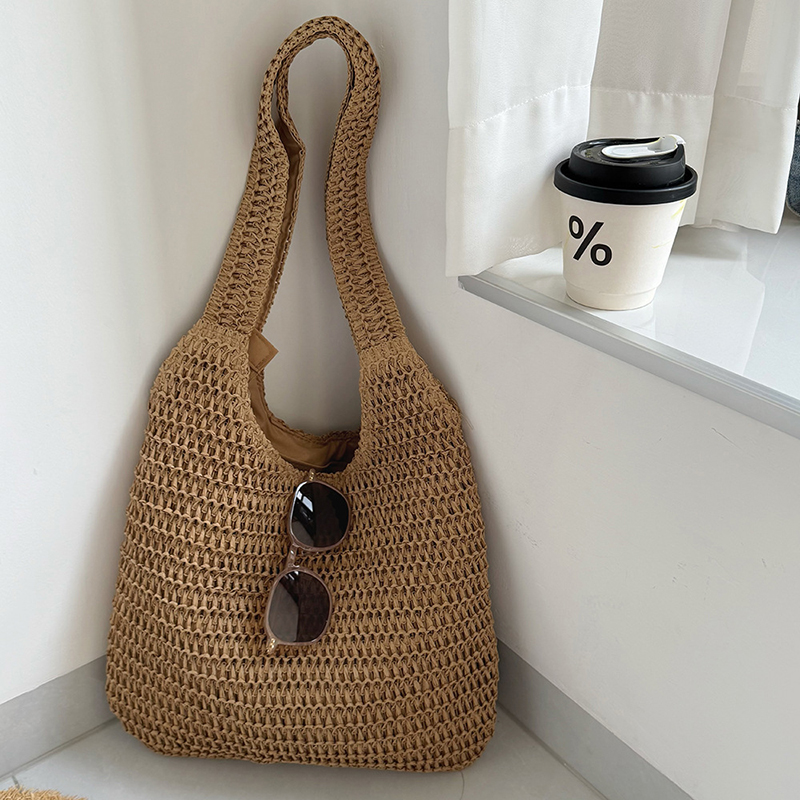 Luxury Beach Bags Ysl - Moda Rattan Kadın Omuz Çantaları Dokuma