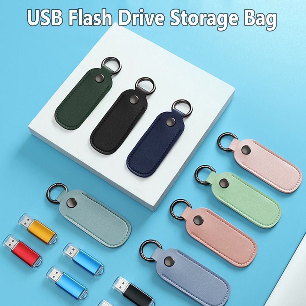 Key Holder Leather Pouch - 8 renkler U Disk kılıfı anahtarlık