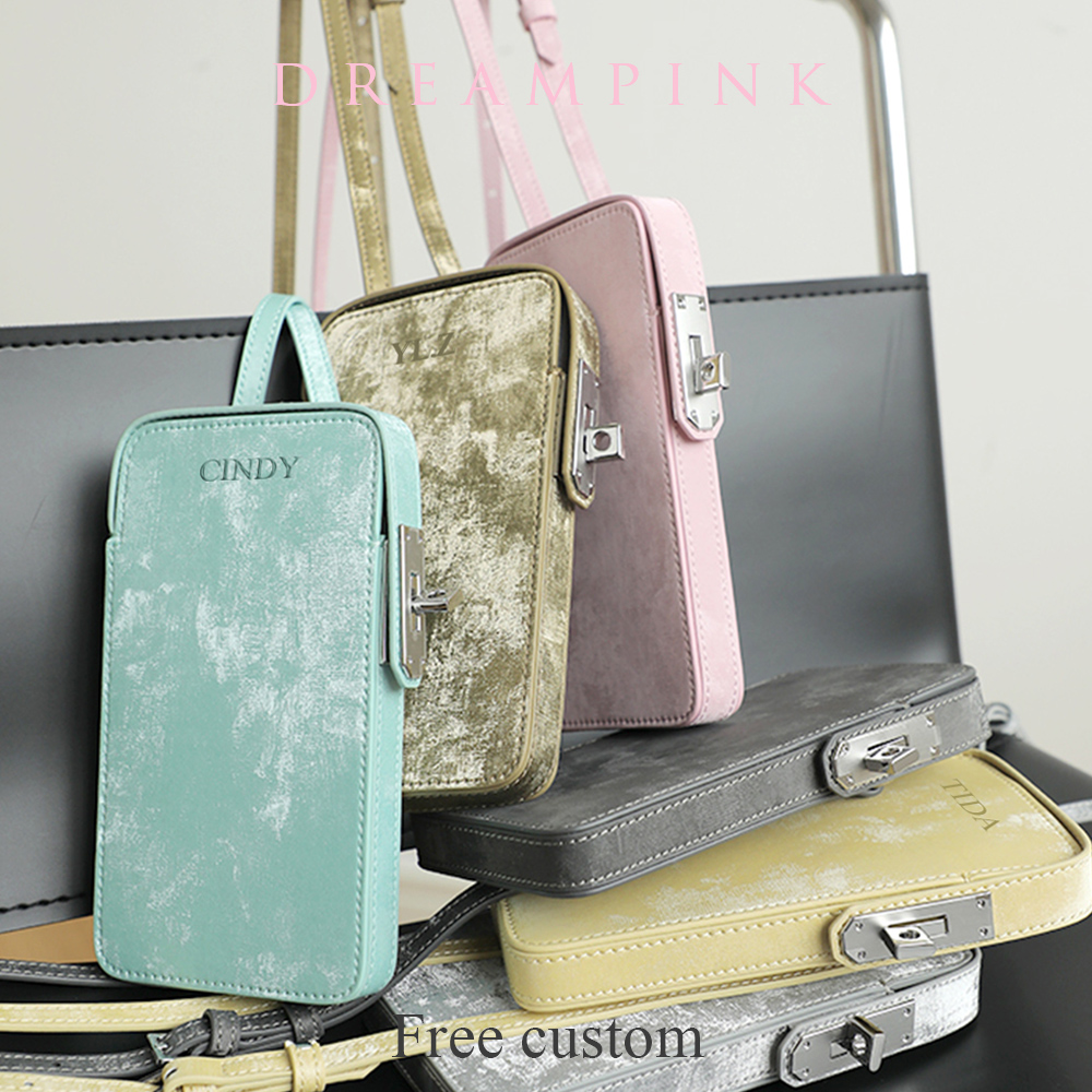 Luxury Bags Sling - Lüks Moda Kadife Deri Mini Kadın