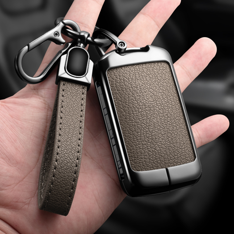 Key Holder Leather Pouch - Metal Deri Araba Anahtar Kılıfı Volvo